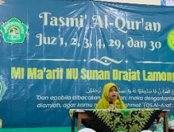 Lahap 6 Juz, Belasan Siswa MI Ma’arif NU Sunan Drajat Lamongan Perdana Tasmi’ Al-Qur’an