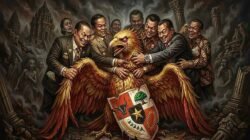 Ilustrasi lambang negara Garuda Pancasila dilumat penguasa (Foto : Wilson Lalengke)